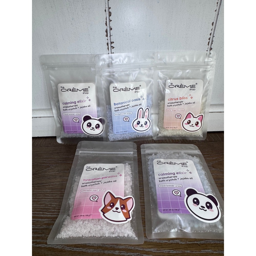 The Creme Shop Aromatherapy Bath Crystals Jojoba Oil 5 Pack Lavender Mint Citrus